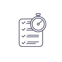 chronometer and checklist line icon vector