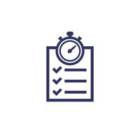 chronometer, timer and checklist icon vector