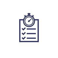 chronometer, timer and checklist icon vector