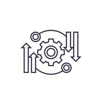 automation and optimization process, vector line icon