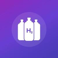 hydrogen gas tanks icon, vector