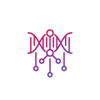 dna modification line icon on white vector