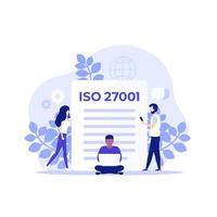 ISO 27001 certification and people, vector