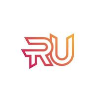 logotipo de letras ru, diseño de monograma, vector