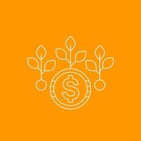 seed money icon, linear style vector