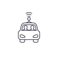 autonomous self drive car line icon vector