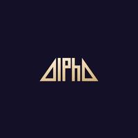 logotipo de vector alfa, oro en la oscuridad