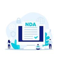 NDA, Non disclosure agreement, vector illustration