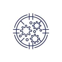 Virus and target icon, line vector