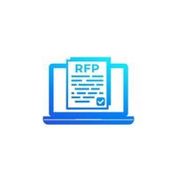 icono de vector de rfp en blanco