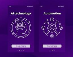 AI technology and automation banners for social media and web