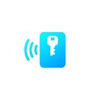 card key, electronic pass icon on white vector