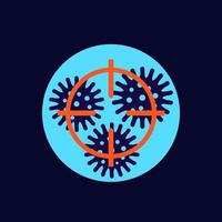 Virus and target icon, vector design