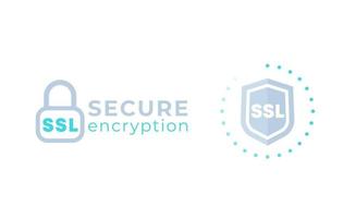 iconos de seguridad ssl en blanco vector