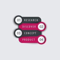 Product development, infographic elements, timeline, steps, 1 2 3 4 vector