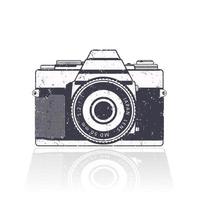 Retro camera, with grunge texture vector