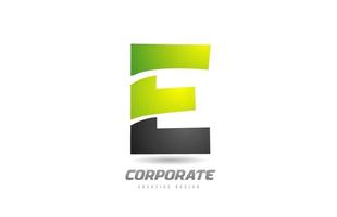 Logotipo verde negro letra e icono de diseño de alfabeto para empresas vector
