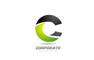 black green logo letter C alphabet design icon for business vector