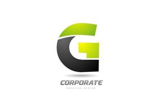 black green logo letter G alphabet design icon for business vector
