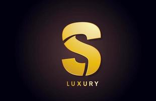 golden S luxury alphabet letter logo design icon for business vector
