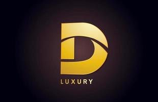 golden D luxury alphabet letter logo design icon for business vector