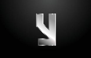 silver metal alphabet letter Y logo icon design template vector