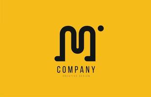 M yellow black alphabet letter for company logo icon design vector