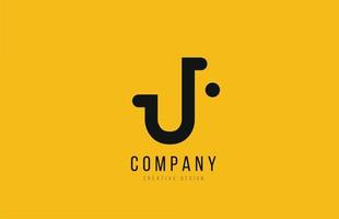 J yellow black alphabet letter for company logo icon design vector