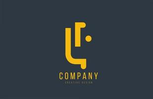 yellow L alphabet letter for company logo or logotype icon design vector