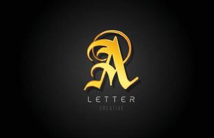 A gold golden letter alphabet design for logo company icon vector