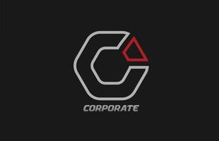 grey black red corporate polygon business logo icon design for company vector