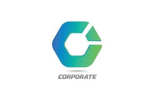 diseño de icono de logotipo de empresa de polígono corporativo verde azul para empresa vector