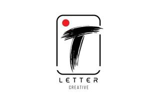 letter alphabet T grunge grungy brush design for logo company icon vector