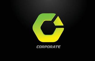 yellow green corporate polygon business logo icon design for company vector