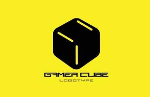 yellow black game 3d gaming cube business logo icon design for company vector