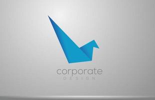 Diseño de icono de logotipo de empresa corporativa de pájaro azul abstracto para empresa vector