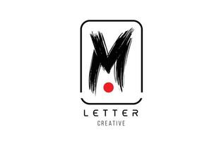 letter alphabet M grunge grungy brush design for logo company icon vector