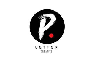 letter alphabet P grunge grungy brush design for logo company icon vector