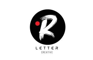 letter alphabet R grunge grungy brush design for logo company icon vector