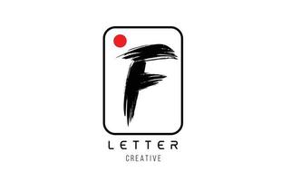 letter alphabet F grunge grungy brush design for logo company icon vector