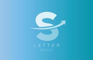 S alphabet letter logo in blue white color for icon design template vector