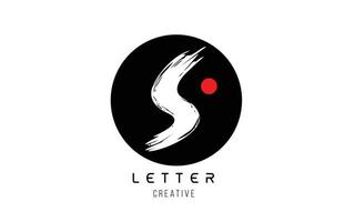 letter alphabet S grunge grungy brush design for logo company icon vector