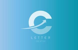 C alphabet letter logo in blue white color for icon design template vector
