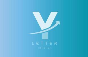 Y alphabet letter logo in blue white color for icon design template vector