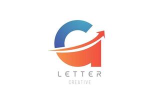 blue orange G letter alphabet icon design for company template vector