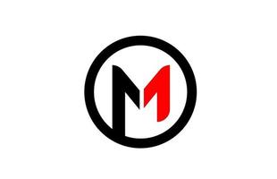 Diseño de círculo alfabeto letra m para el icono del logotipo de la empresa vector