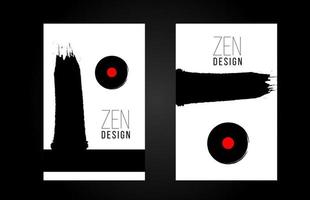 Zen Design ink brush for flyer brochure poster or cover layout vector