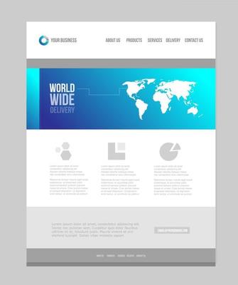blue finance business website design page template layout