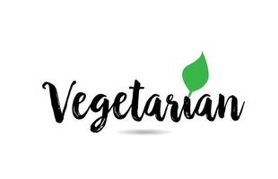 palabra de texto con hoja verde para la plantilla de diseño de tipografía de logotipo vector