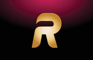 golden metal alphabet letter R logo company icon design vector